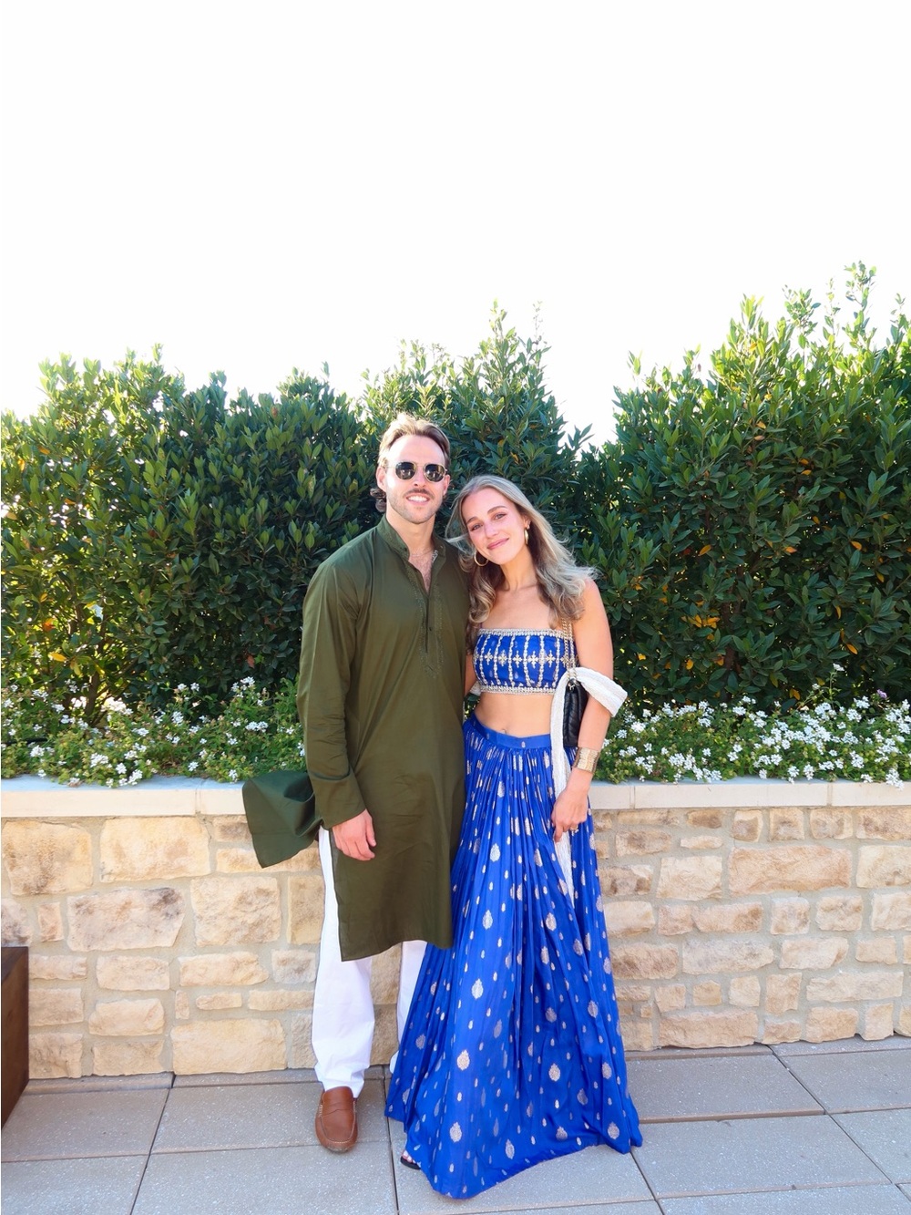 Royal Blue Embroidered Brocade Lehenga